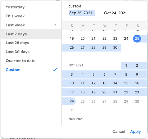 Google Analytics 4 date range by Growth Learner