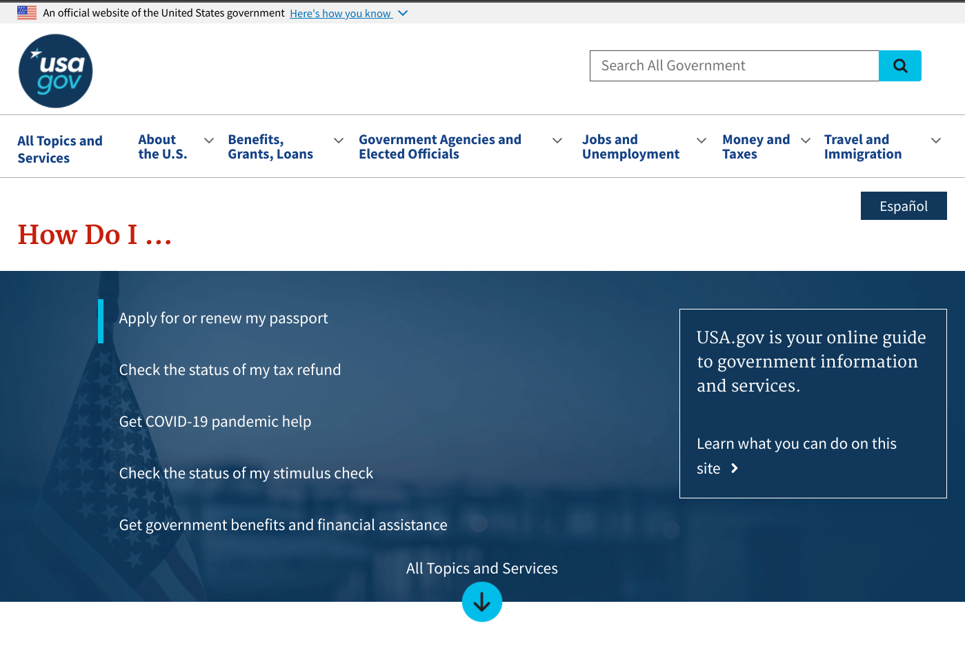 USA.gov Website