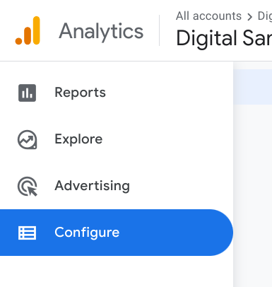 Google Analytics 4 Configure section | Growth Learner